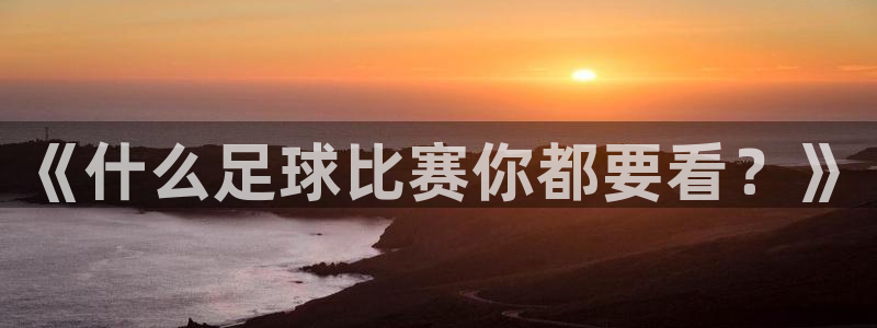 《什么足球比赛你都要看？》